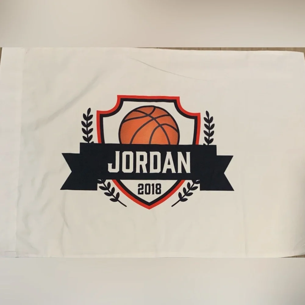 White Pillowcase with Jordan Basketball Crest